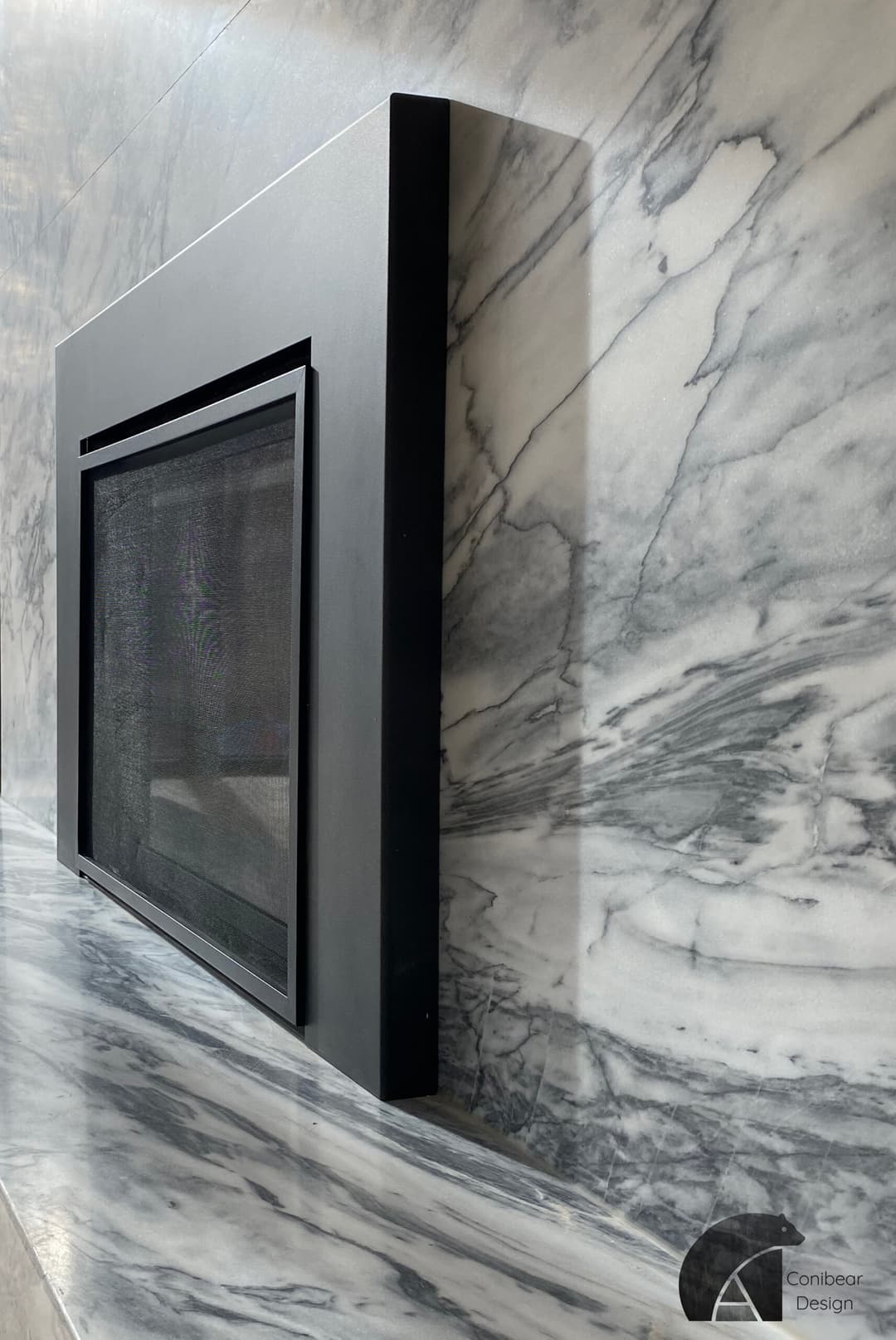 Showroom countertop installation